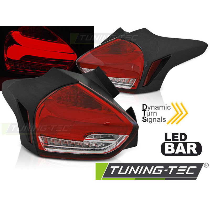 Fanali Posteriori LED Rosso/bianco per Ford Focus 3 Seq 2015-2018 (Cod. TT-LDFO64)