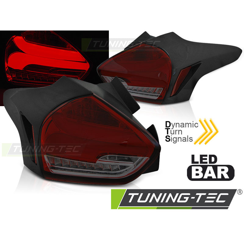 Fanali Posteriori LED Rosso Fumé per Ford Focus 3 Seq 2015-2018 (Cod. TT-LDFO65)