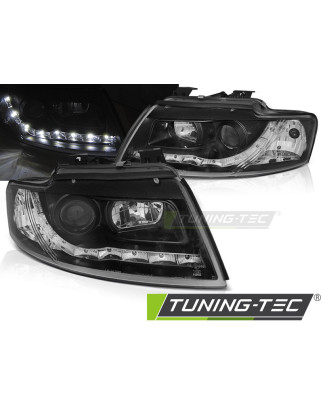 Fari Anteriori Luci Diurne Nero per Audi A4 B6 2002-2006 (Cod. TT-LPAUF4)