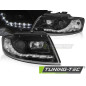 Fari Anteriori Luci Diurne Nero per Audi A4 B6 2002-2006 (Cod. TT-LPAUF4)