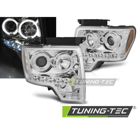 Fari Anteriori Angel Eyes per Ford F150 Mk12 2008-2014 (Cod. TT-LPFO85)
