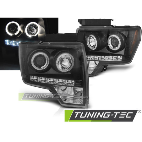 Fari Anteriori Angel Eyes per Ford F150 Mk12 2008-2014 (Cod. TT-LPFO86)