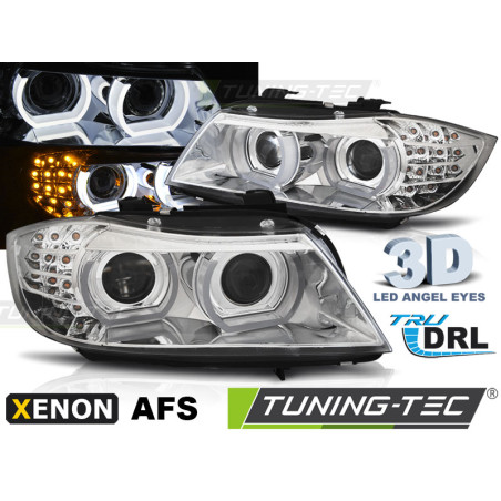 Fari Anteriori Luci Diurne DRL LED Cromato per BMW E90/E91 2009-2011 (Cod. TT-LPBMM9)