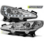 Fari Anteriori con Luci Diurne Luci Diurne Cromato per Peugeot 207 W/motor 05/2006-06/2012 (Cod. TT-