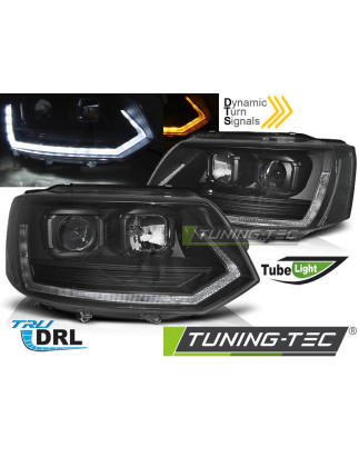Fari Anteriori Luci Diurne DRL Nero per Volkswagen T5 2010-2015 (Cod. TT-LPVWT2)