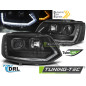 Fari Anteriori Luci Diurne DRL Nero per Volkswagen T5 2010-2015 (Cod. TT-LPVWT2)
