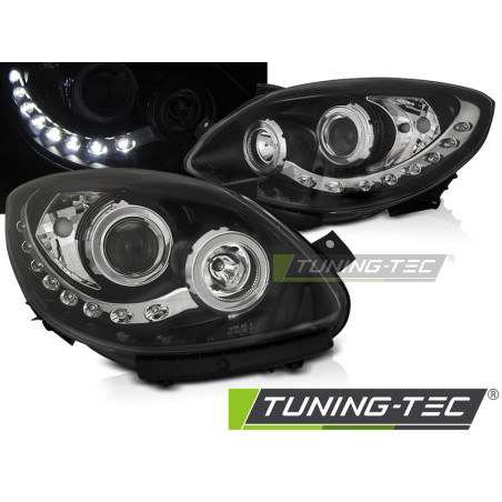 Fari Anteriori con Luci Diurne Luci Diurne Nero per Renault Twingo 2007-2011 (Cod. TT-LPRE36)
