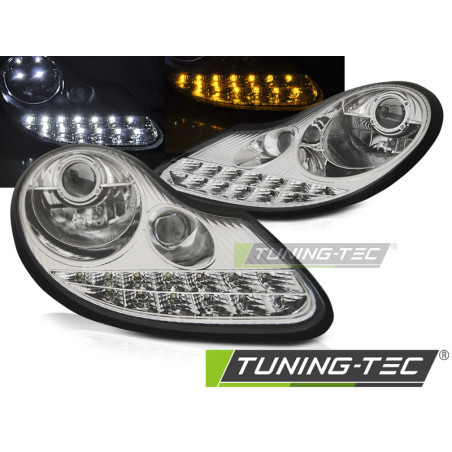 Fari Anteriori Luci Diurne Cromato per Porsche Boxster /911 996 1996-2004 (Cod. TT-LPPO01)