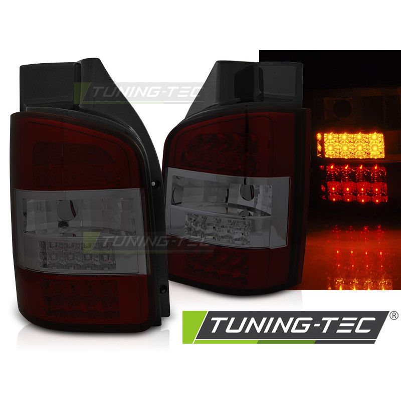Fanali Posteriori LED Rosso Fumé per Volkswagen T5 Transporter 2010-2015 (Cod. TT-LDVWN7)