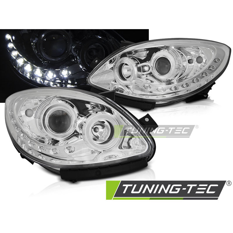Fari Anteriori con Luci Diurne Luci Diurne Cromato per Renault Twingo 2007-2011 (Cod. TT-LPRE35)
