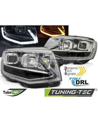 Fari Anteriori Luci Diurne DRL Cromato per Volkswagen Transporter T6 2015-2019 (Cod. TT-LPVWT3)