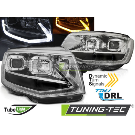 Fari Anteriori Luci Diurne DRL Cromato per Volkswagen Transporter T6 2015-2019 (Cod. TT-LPVWT3)