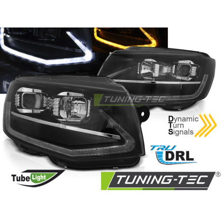 Fari Anteriori Luci Diurne DRL Nero per Volkswagen Transporter T6 2015-2019 (Cod. TT-LPVWT4)