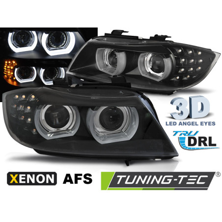 Fari Anteriori Luci Diurne DRL LED Nero per BMW E90/E91 2009-2011 (Cod. TT-LPBMN0)