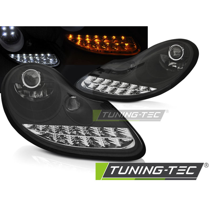 Fari Anteriori Luci Diurne Nero per Porsche Boxster /911 996 1996-2004 (Cod. TT-LPPO02)