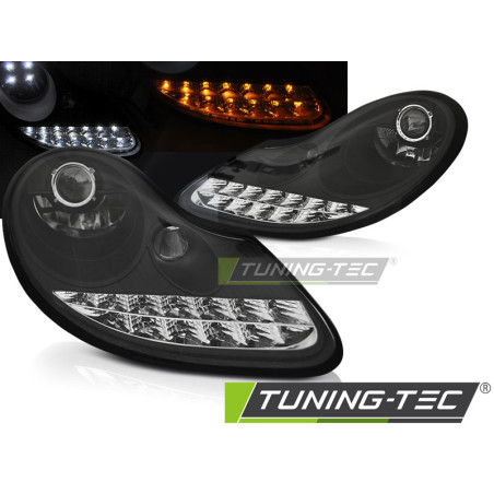 Fari Anteriori Luci Diurne Nero per Porsche Boxster /911 996 1996-2004 (Cod. TT-LPPO02)