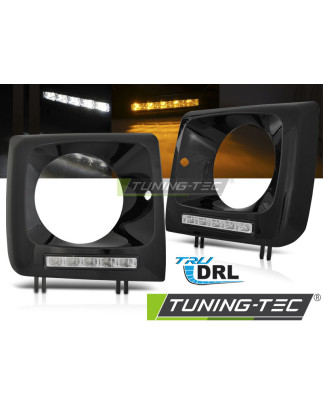 Fari Anteriori Luci Diurne DRL LED Nero per Mercedes-Benz W461 W463 2001-2012 (Cod. TT-LPMED4)