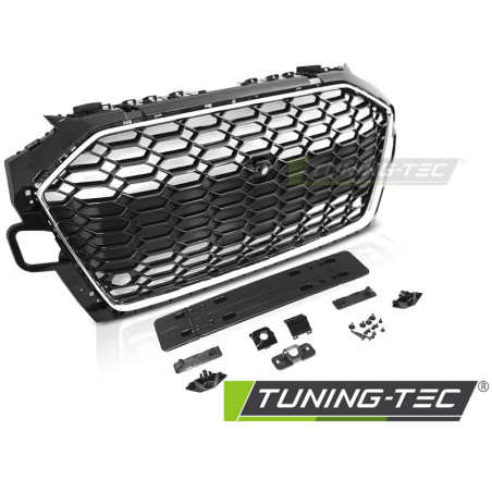 Griglia Frontale Cromato Nero per Audi A4 B9 2020-2024 (Cod. TT-GRAU79)