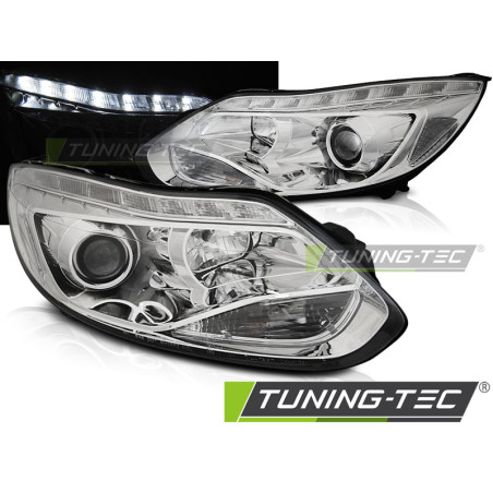 Fanali Posteriori LED Cromato per Ford Focus Mk3 2011-10/2014 (Cod. TT-LPFO91)