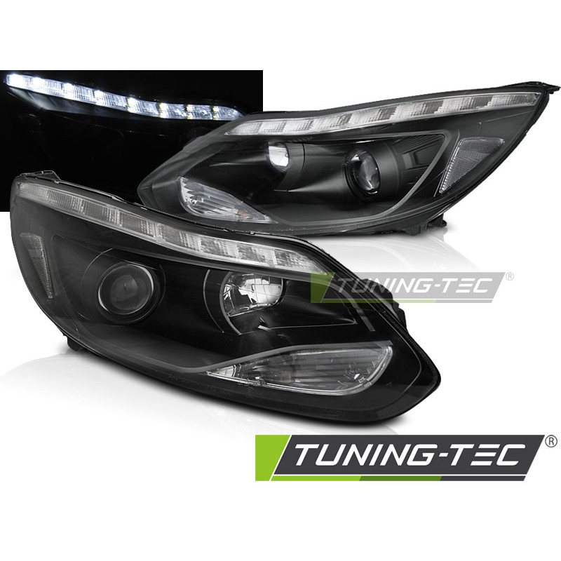 Fanali Posteriori LED Nero per Ford Focus Mk3 2011-10/2014 (Cod. TT-LPFO92)