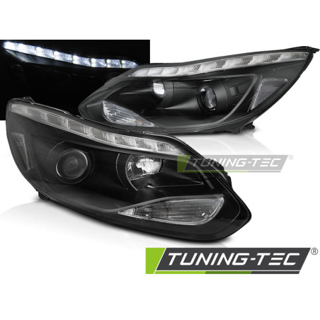Fanali Posteriori LED Nero per Ford Focus Mk3 2011-10/2014 (Cod. TT-LPFO92)