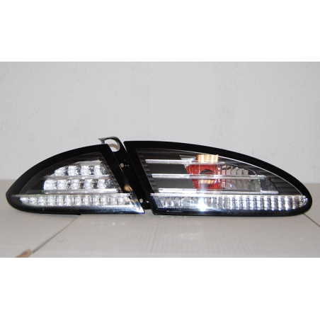 Fari Posteriori Seat Leon '05-'08 Led Black/Chrome Lampeggiante Led (Cod. E-FAS0054)