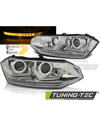 Fanali Posteriori LED Cromato per Volkswagen Polo Vi 2G Seq 2017-2021 (Cod. TT-LPVWS9)