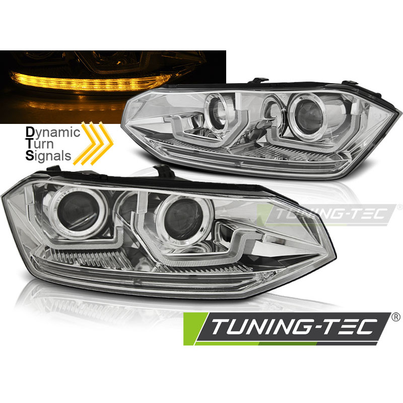 Fanali Posteriori LED Cromato per Volkswagen Polo Vi 2G Seq 2017-2021 (Cod. TT-LPVWS9)