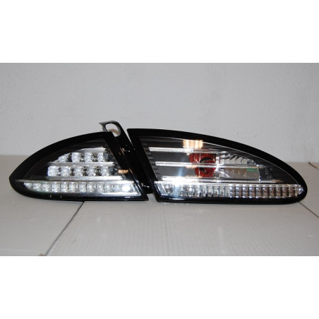 Fari Posteriori Seat Leon '05-'08 Led Black/Chrome Lampeggiante Led (Cod. E-FAS0054)