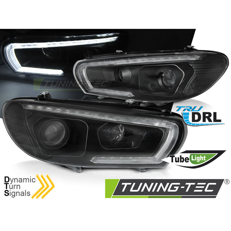 Fari Anteriori LED Nero per Volkswagen Scirocco 2008-04/2014 (Cod. TT-LPVWU3)