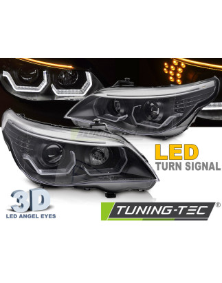 Fari Anteriori Angel Eyes per BMW Serie 5 E60 E61 2003-2007 (Cod. TT-LPBMK4)