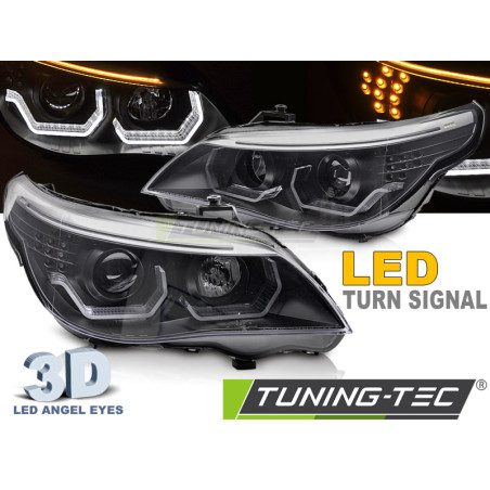 Fari Anteriori Angel Eyes per BMW Serie 5 E60 E61 2003-2007 (Cod. TT-LPBMK4)