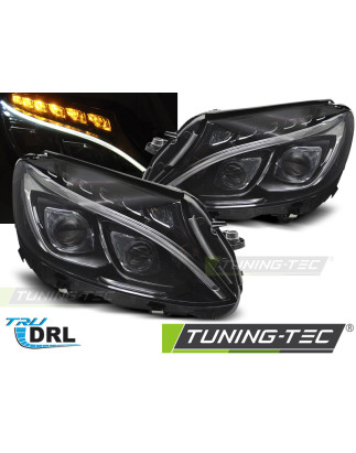 Fari Anteriori Luci Diurne DRL Nero per Mercedes-Benz W205 2014-2018 (Cod. TT-LPMEE1)