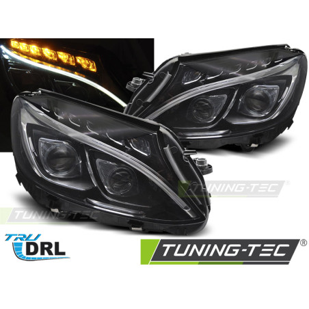 Fari Anteriori Luci Diurne DRL Nero per Mercedes-Benz W205 2014-2018 (Cod. TT-LPMEE1)