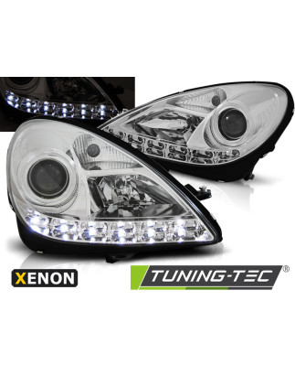 Fari Anteriori Luci Diurne Cromato per Mercedes-Benz R171 Slk 2004-2011 (Cod. TT-LPMEE2)