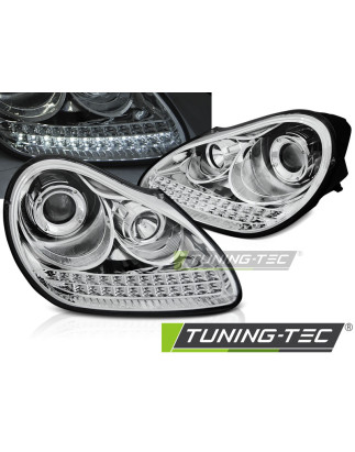 Fari Anteriori con Luci Diurne Luci Diurne Cromato per Porsche Cayenne Hid Xenon 2002-2006 (Cod. TT-