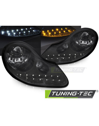 Fari Anteriori Luci Diurne Nero Lucido Nero per Porsche Boxster /911 996 1996-2004 (Cod. TT-LPPO12)