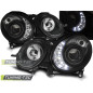 Fari Anteriori con Luci Diurne Luci Diurne Nero per Mercedes-Benz W211 Classe E 03/2002-04/2006 (Cod