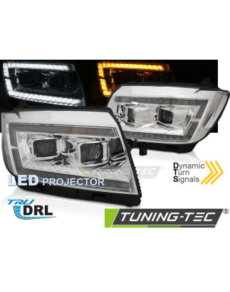 Fari Anteriori Luci Diurne DRL LED Cromato per Volkswagen Crafter Ii Dal 2017 (Cod. TT-LPVWV8)