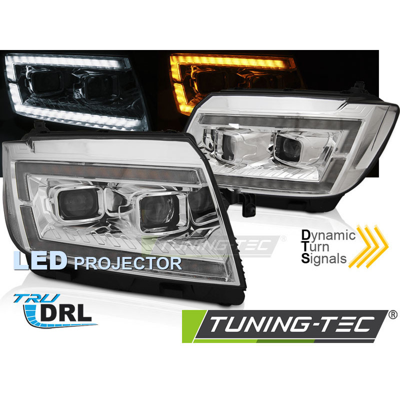 Fari Anteriori Luci Diurne DRL LED Cromato per Volkswagen Crafter Ii Dal 2017 (Cod. TT-LPVWV8)