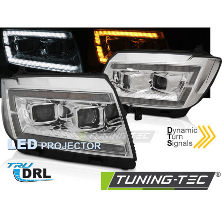 Fari Anteriori Luci Diurne DRL LED Cromato per Volkswagen Crafter Ii Dal 2017 (Cod. TT-LPVWV8)