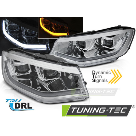 Fari Anteriori Luci Diurne DRL Cromato per Volkswagen Caddy Dal 2020 (Cod. TT-LPVWV0)