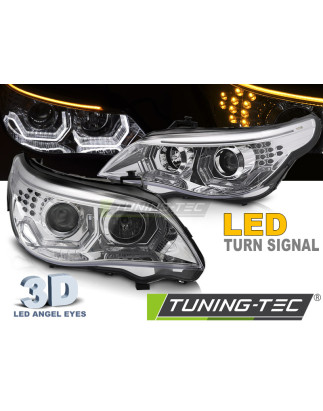 Fari Anteriori Angel Eyes per BMW Serie 5 E60 E61 2003-2007 (Cod. TT-LPBMK3)