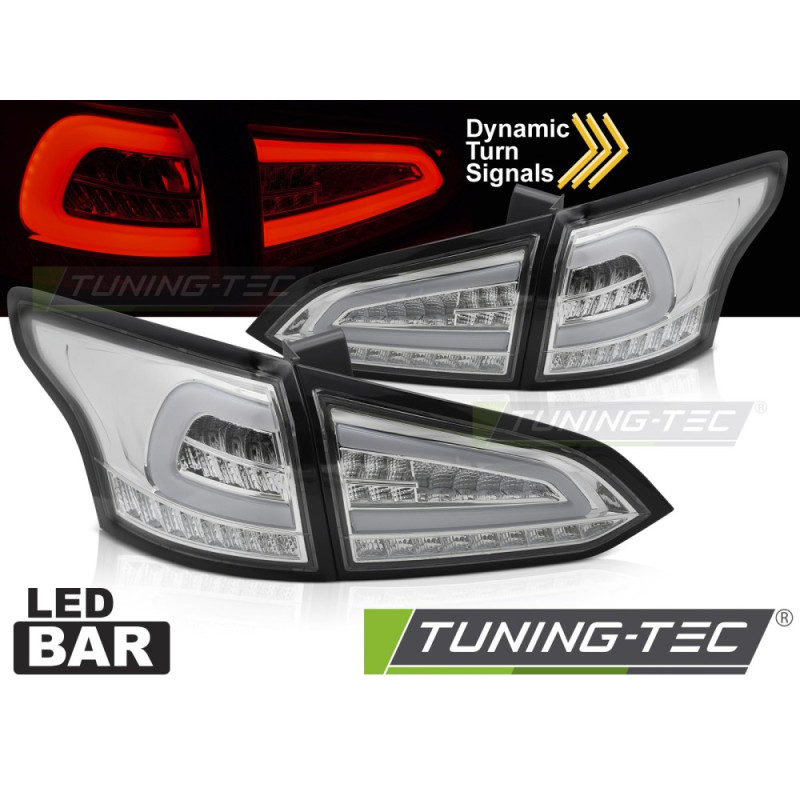 Fanali Posteriori LED Cromato per Ford Focus Mk 3 Sw 2011-2018 (Cod. TT-LDFO79)