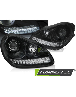 Fari Anteriori con Luci Diurne Luci Diurne Nero per Porsche Cayenne Hid Xenon 2002-2006 (Cod. TT-LPP