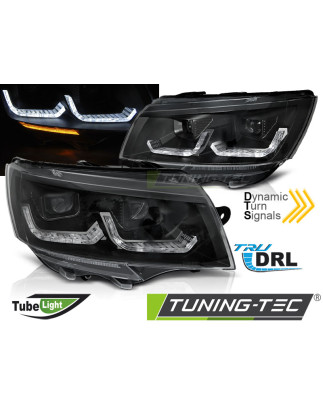 Fari Anteriori Luci Diurne DRL Nero per Volkswagen Transporter T6.1 Dal 2020 (Cod. TT-LPVWU9)