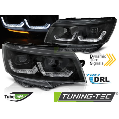 Fari Anteriori Luci Diurne DRL Nero per Volkswagen Transporter T6.1 Dal 2020 (Cod. TT-LPVWU9)