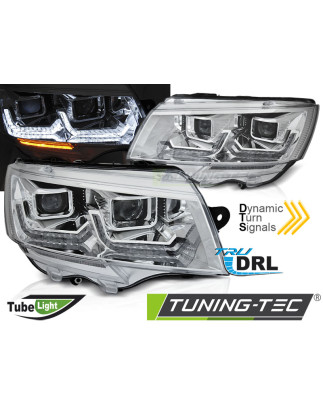 Fari Anteriori Luci Diurne DRL Cromato per Volkswagen Transporter T6.1 Dal 2020 (Cod. TT-LPVWU8)