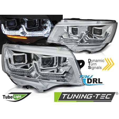 Fari Anteriori Luci Diurne DRL Cromato per Volkswagen Transporter T6.1 Dal 2020 (Cod. TT-LPVWU8)