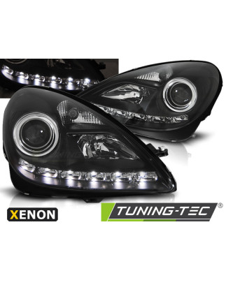 Fari Anteriori Luci Diurne Nero per Mercedes-Benz R171 Slk 2004-2011 (Cod. TT-LPMEE3)